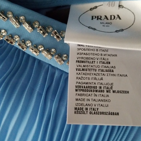 Prada Pleated Maxi Skirt Jewel Crystal Waist - Picture 5 of 6